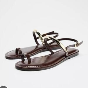 Zara flat sandals size 39